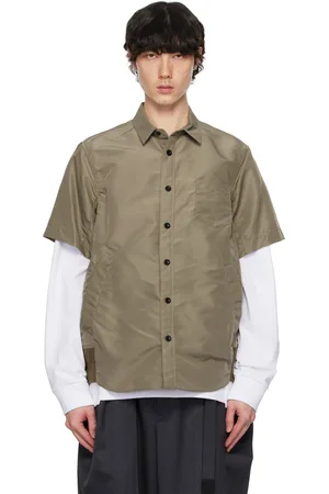 SACAI Taupe Nylon Twill Shirt
