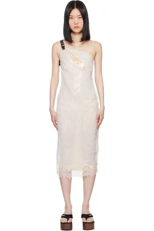 COPERNI White Wrinkled Belt Midi Dress