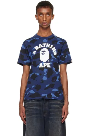 BAPE Navy Color Camo College T-shirt