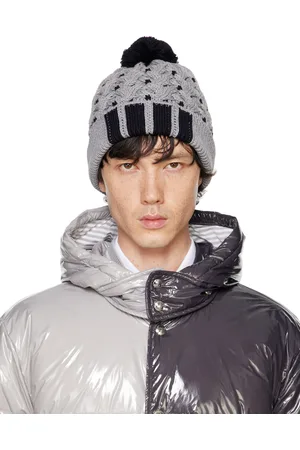 Thom Browne Gray & Black Cable RWB Striped Beanie