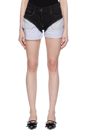 pushBUTTON Black Layered Denim Shorts