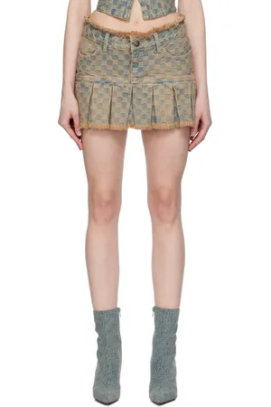 MISBHV Blue Monogram Denim Miniskirt