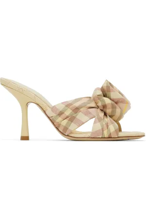 Burberry Beige Mews Rose Heeled Sandals