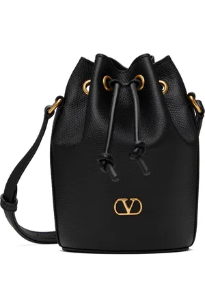 VALENTINO GARAVANI Black Mini Drawstring VLogo Signature Bag