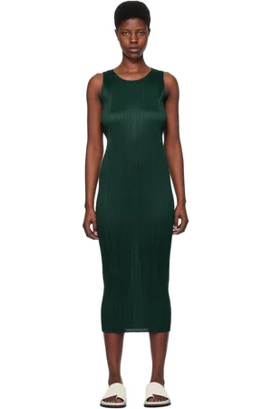 PLEATS PLEASE ISSEY MIYAKE Green Basics Maxi Dress