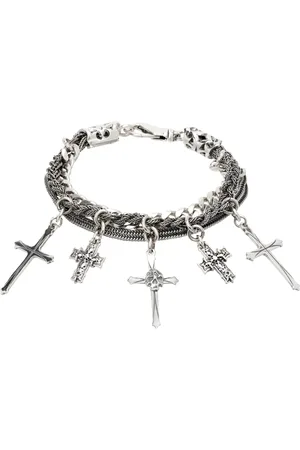 EMANUELE BICOCCHI Silver Cross Charm Bracelet