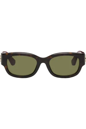 Gucci Brown Specialized Fit Oval Sunglasses