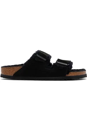 Birkenstock Black Narrow Arizona Shearling Sandals