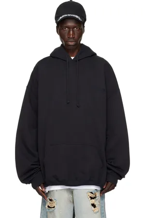 Vetements Black Embroidered Logo Hoodie