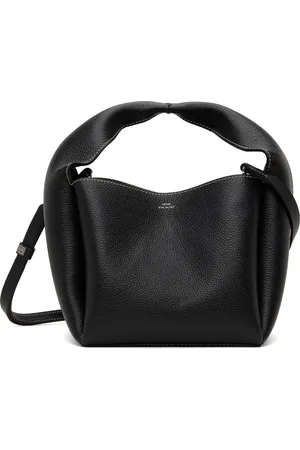 Totême Black Grained-Leather Bucket Bag