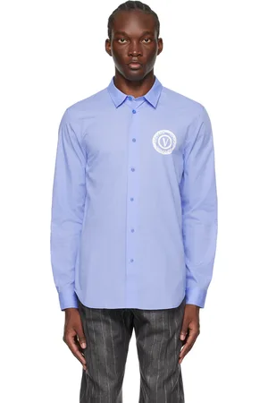 VERSACE Blue V-Emblem Shirt