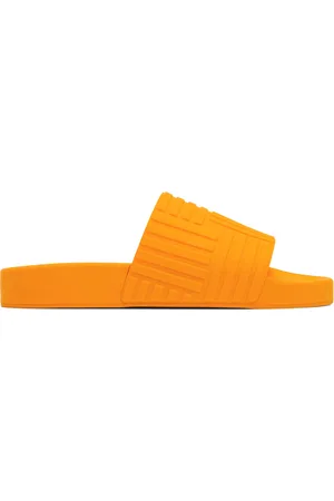 Bottega Veneta Orange Rubber Slides