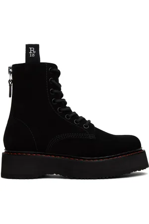 R13 Black Single Stack Boots