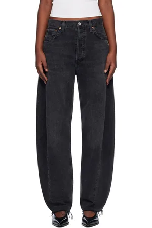 AGOLDE Black Luna High Rise Pieced Taper Jeans