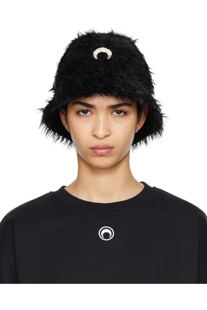 Marine Serre Black Wild Puffy Knit Bucket Hat