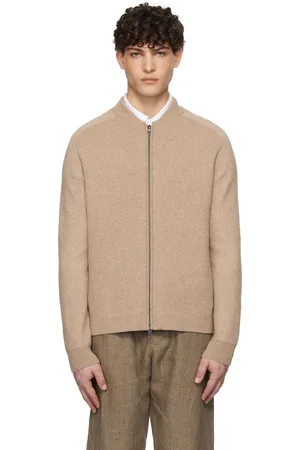 Sunspel Beige Double Faced Bomber Jacket