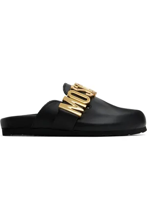 Moschino Black Maxi Lettering Mules