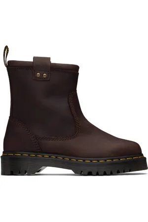 Dr. Martens Brown Anistone Lo Leather Biker Boots