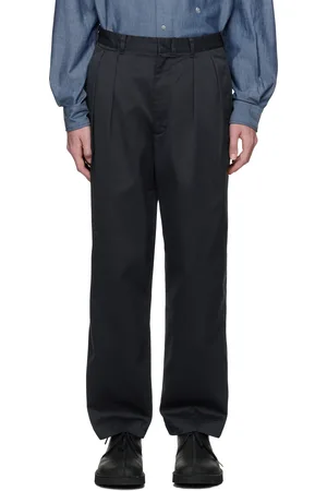 NANAMÍCA Navy Double Pleat Chino Trousers