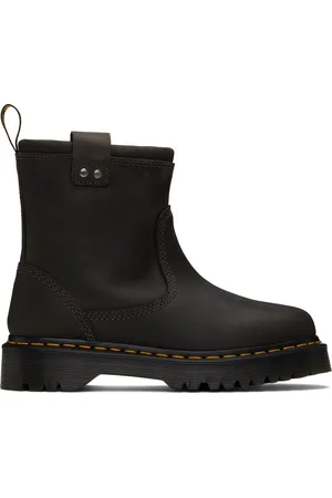 Dr. Martens Gray Anistone Lo Leather Biker Boots