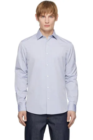 Sunspel Blue Sea Island Cotton Shirt