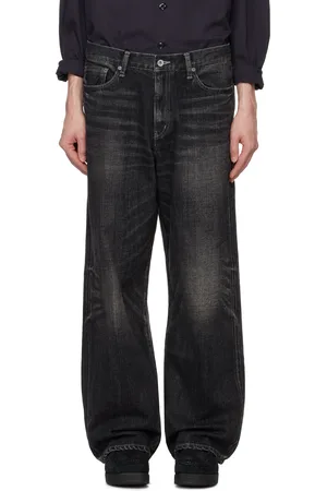 NEIGHBORHOOD Black Washed Denim DP Wide Jeans