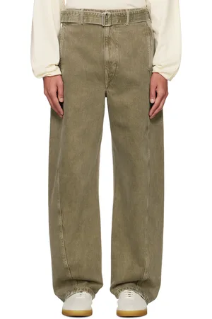 LEMAIRE Green Twisted Belted Jeans