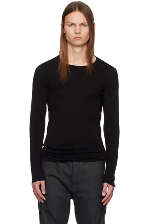 Rick Owens Black Porterville Cashmere Blend Long Sleeve T-Shirt