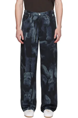 DRIES VAN NOTEN Blue Pattern Jeans