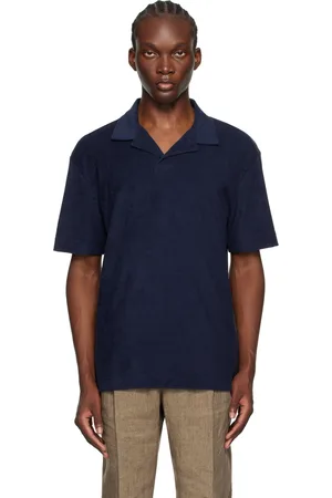 Sunspel Navy Towelling Polo