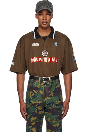 MARTINE ROSE Brown Football Polo