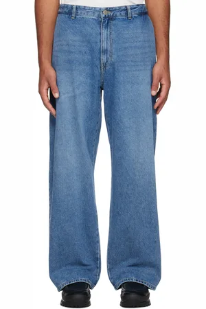 Solid Blue Side Folding Jeans
