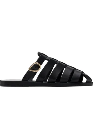 Ancient Greek Sandals Black Cosmia Sandals