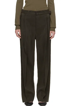 LEMAIRE Brown Belted Relaxed Trousers