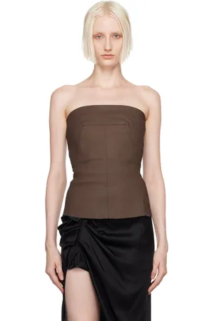 Rick Owens Brown Porterville Bustier Denim Top