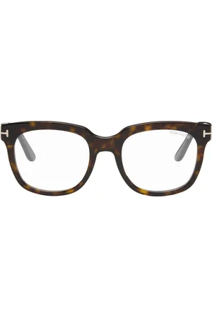 Tom Ford Brown & Black Full Rim Square Acetate Glasses