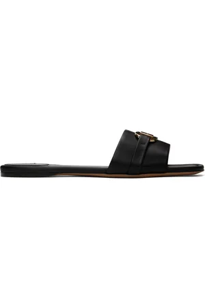 Salvatore Ferragamo Black Gancini Slides