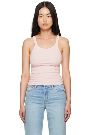 RE/DONE Pink Hanes Edition Ribbed Tank Top