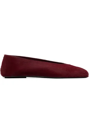 The Row Burgundy Eva Two Ballerina Flats