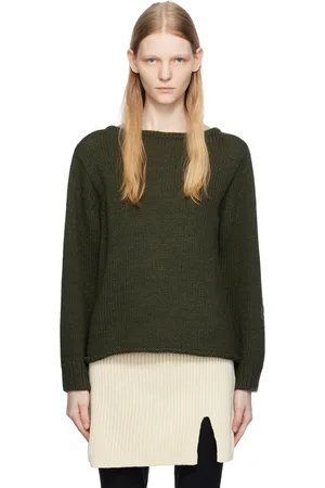 OPEN YY Green Boat Neck Sweater
