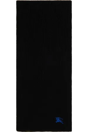 Burberry Black Ribbed Cashmere Scarf