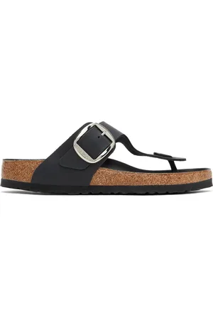 Birkenstock Black Regular Gizeh Big Buckle Sandals