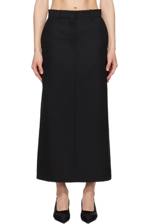 Totême Black Low-Waist Straight Maxi Skirt