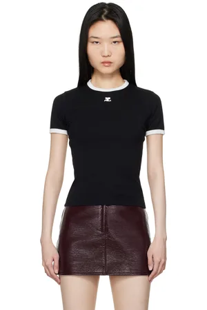 Courrèges Black & White Signature Contrast T-shirt
