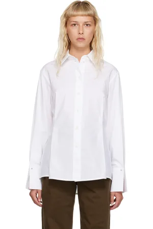 Victoria Beckham White Pleated Shirt