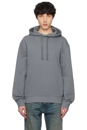HUGO BOSS Gray Cotton-Terry Relaxed-Fit Hoodie
