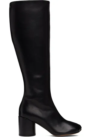 Maison Margiela Black Stitch-Out Leather Tall Boots