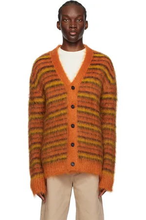 Marni Orange Striped Cardigan