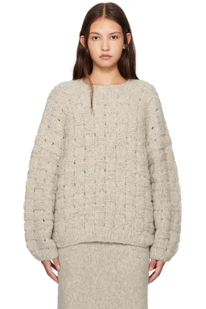 Lauren Manoogian Gray Handknit Interlace Sweater