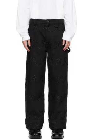 Simone Rocha Black Embroidered Jeans